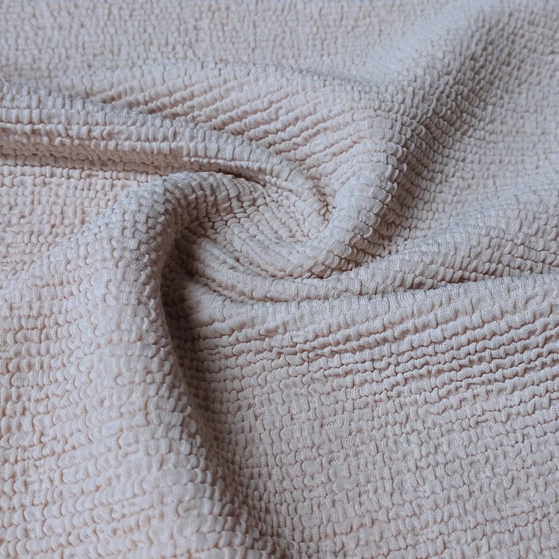 
weft knitted seersucker 4 way stretch nylon lycra texture fabric swimwear 