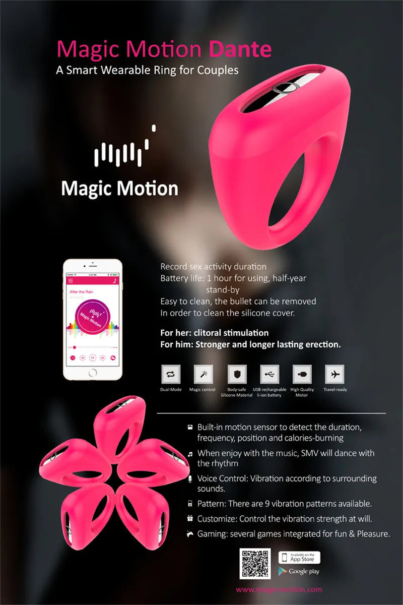 Magic Motion female clit vibrator can be used with APP or without APP powerful mortar wearable