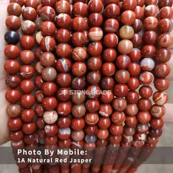 Natural 5A Smooth Round Red Jasper Beads 3-12mm Semi-Finished Handmade DIY Bracelet Beads Accessories Gemstone For Jewelry