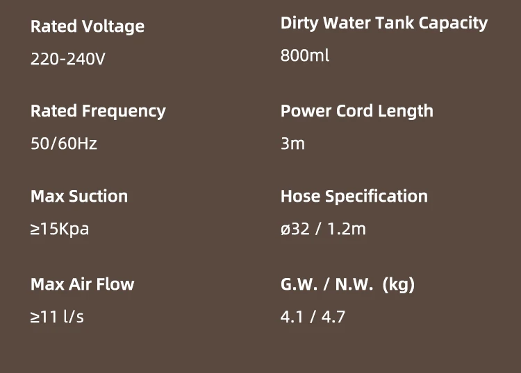 15KPA Vacuum Water Collect Window Cleaner with Extra Extendable Long Handle