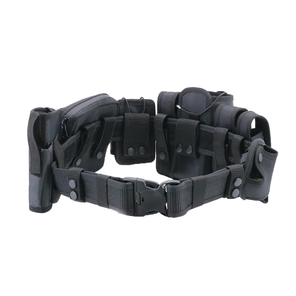8 in 1 Tactical Security Duty Belts Multifunctional Gun Holster Flashlight Pouch Sets Utility Kit Duty Belt