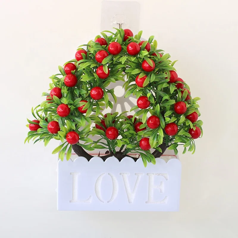 Artificial plant bonsai plastic flower fruit set home decoration decoration indoor living room rich fruit small potted plant