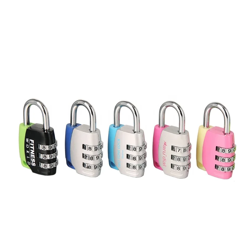 Best selling silver color body 60mm size 3 digit wheel classic cabinet lock