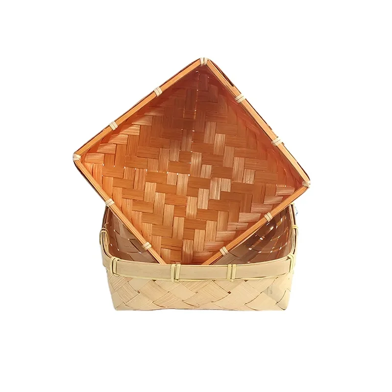 Household Natural Hand Wooden Basket Laundry Basket Wood Plastic Storage Basket With Wooden Handle