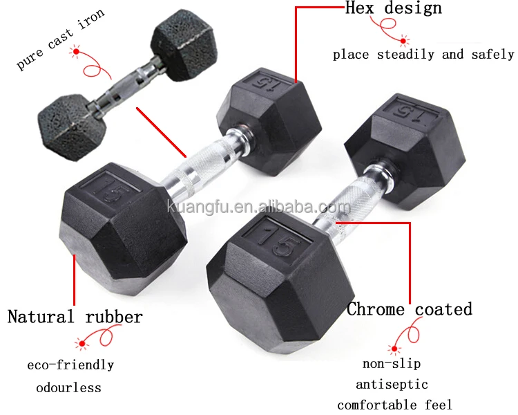 Factory Wholesale High Quality Commercial Gym 15kg 20 Kg 25kg 30kg Hex Dumbbell Set for home gym Free Weight Training