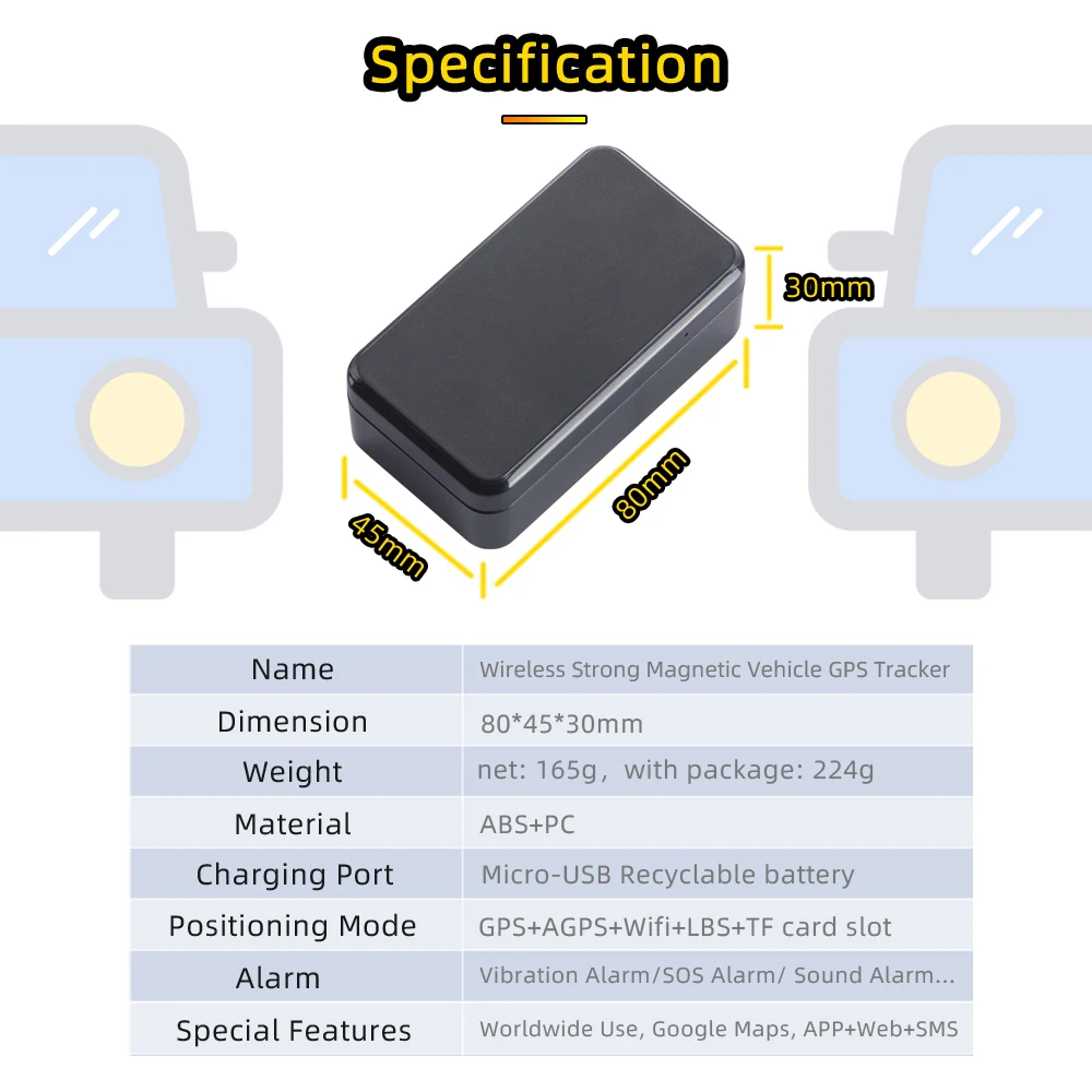 6000mAh Magnetic SIM Card Tracking Device Real Time Locator Car GPS Tracker For Universal Car Vehicle Motorcycle