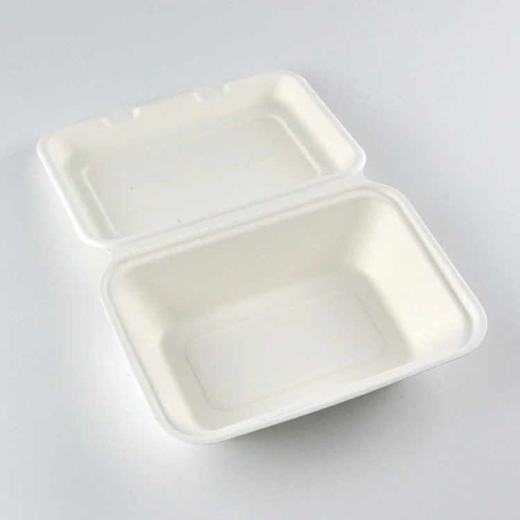 Disposable Compostable Bagasse Tableware Sugarcane Clamshell Food Container Sugar Cane Tableware
