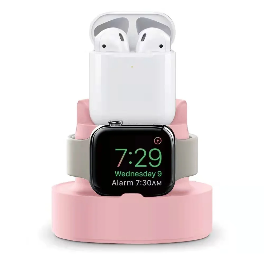 3 In 1  Earphone Watch And Phone Silicone Charging Holder Desk For Apple Watch Airpods Iphone