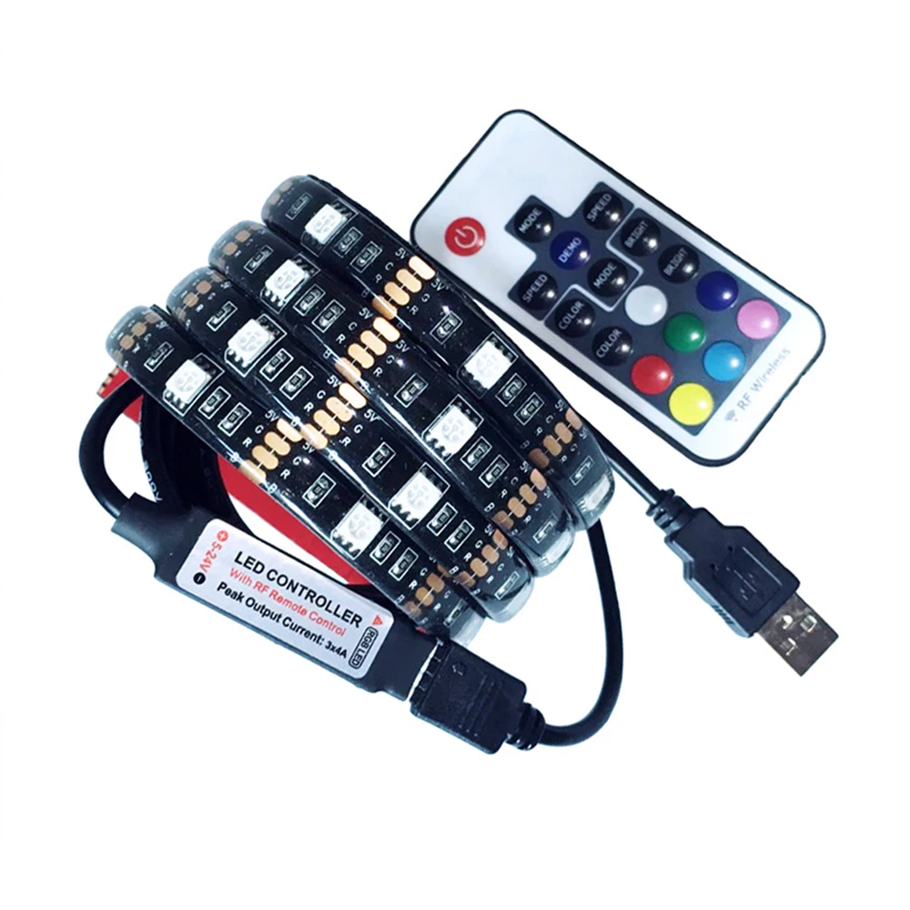 Smd5050 Usb Powered Dc5v Decoration For Tv Ktv Theatre Compute Mood Ip65 Color Dmx Led Strip Light With Remote Controller Kit