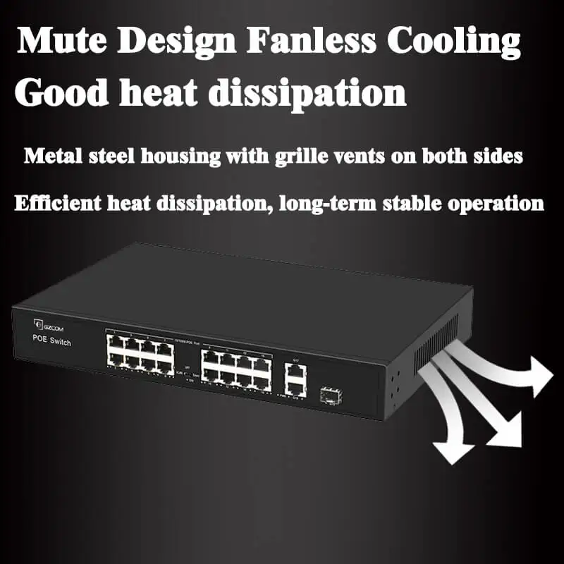 Factory OEM 4 8 16 24 32 48 Port Gigabit 250 meters extend Network Ethernet Poe Switch For CCTV Camera