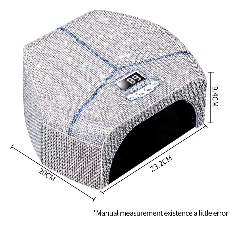 2024 180W Fast Curing Gel Polish Nail Lamp L7 Metal Reflective Inner Red Light UV LED Nail Phototherapy Lamp Dryer with Diamond