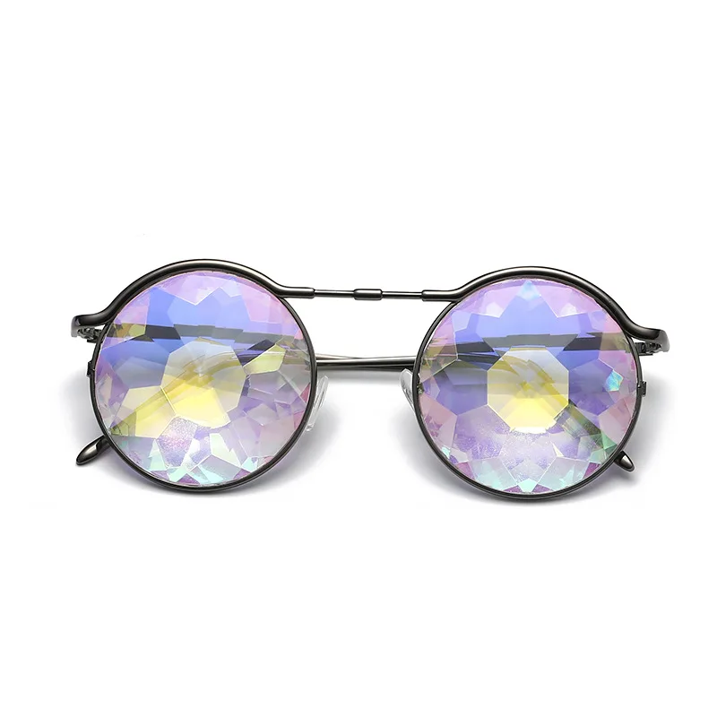 Cross-border new prom nightclub glasses 4D glass crystal sunglasses psychedelic kaleidoscope glasses wholesale