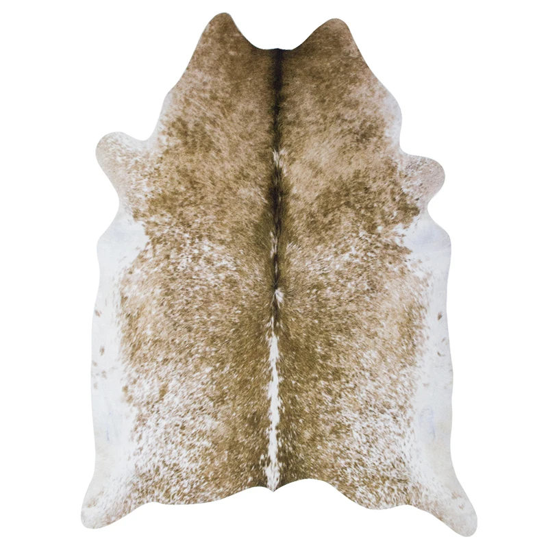 High Quality Faux Skin Fur Carpets Wholesale Gold Faux Cowhide Rugs For Decoration Rug