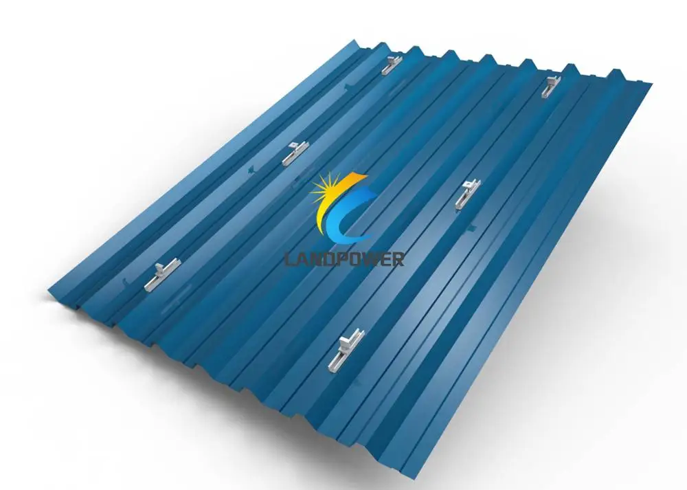 Economic Solution Solar Panel Mounting Trapezoidal Profile Metal Roof Mounting  Inter Clamp End Clamp with Mini Rail Landscape