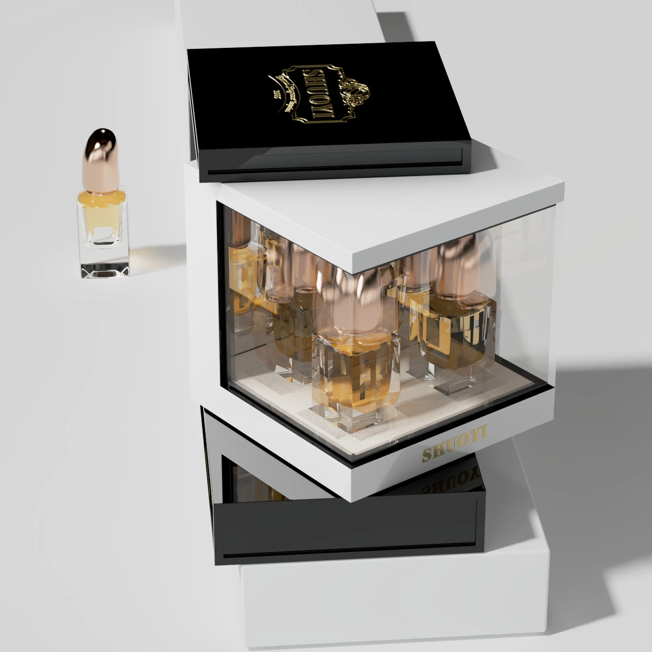 Factory High Quality Design perfume wooden box Dubai black box perfume Luxulry packaging box