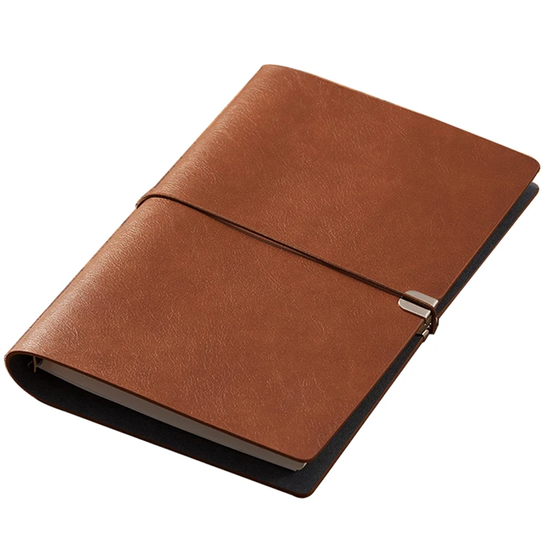 Loose Leaf PU Leather Vintage  Notebook Custom Made LOGO Diary Manufacturer Yellow Paper In Stock  Journal