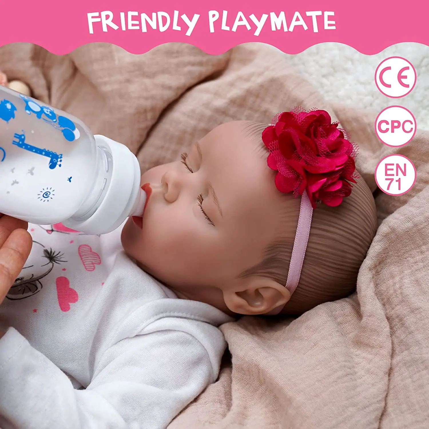 Wholesale realistic 17 inch Twin Sister Reborn Baby Doll Girl Toy Real sleeping live Bebe Reborn Reals Doll