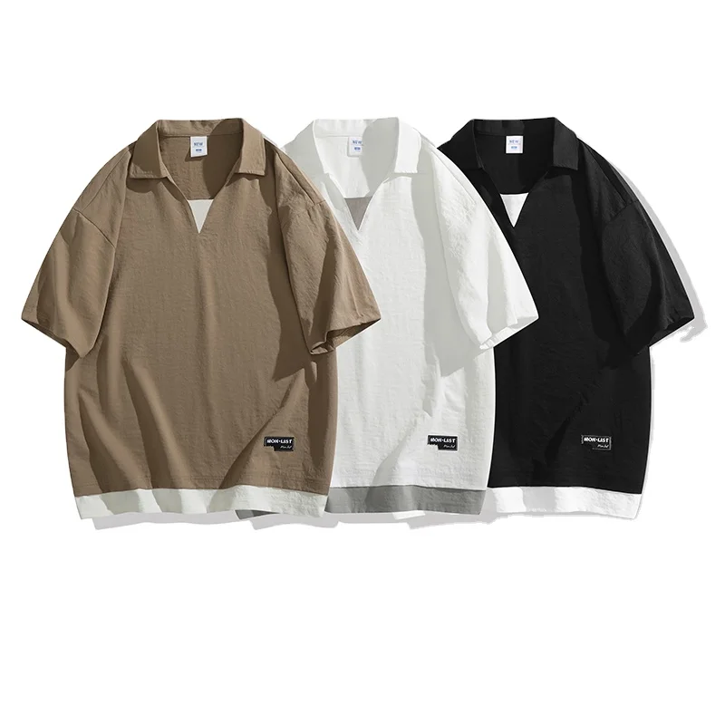 Мужская рубашка-поло из полиэстера и хлопка