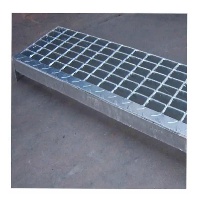 Exterior black anti slip tape safety serated galvanised bar grating stair treads