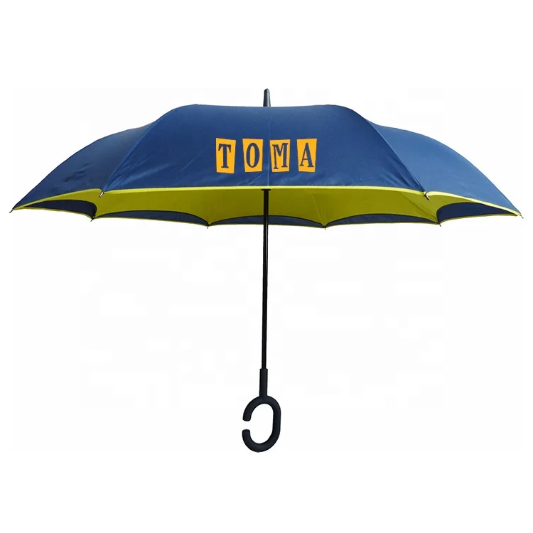 Custom logo colorful auto umbrella automatic custom logo printing reverse umbrella for car with push button open and close