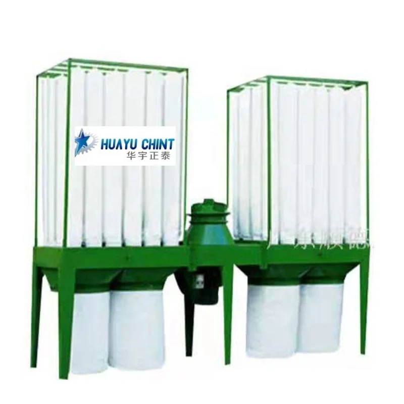 Woodworking industry dust collector double barrel type 3kw MF9030 two cloth bags two barrels
