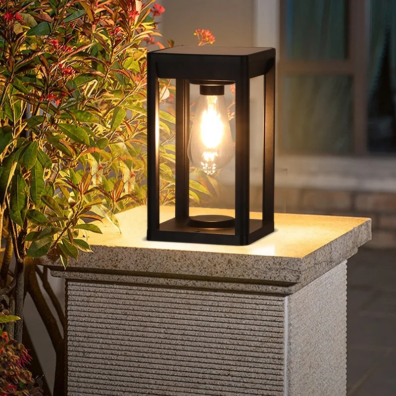 Simple design human sensor gate pillar lights outdoor european pillar light decorative fence yard