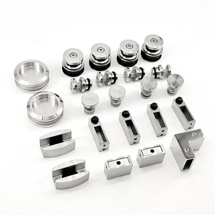 Двойная дверь из нержавеющей стали душевая комната стеклянная фурнитура раздвижные двери аксессуары