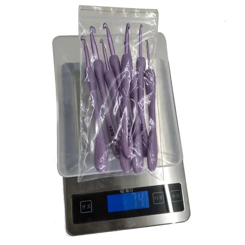 New ABS Purple Plastic Handle Alumina Crochet Set Combination Knitting Tools Including Sweater Needles 20V Voltage Pack 8 Bags