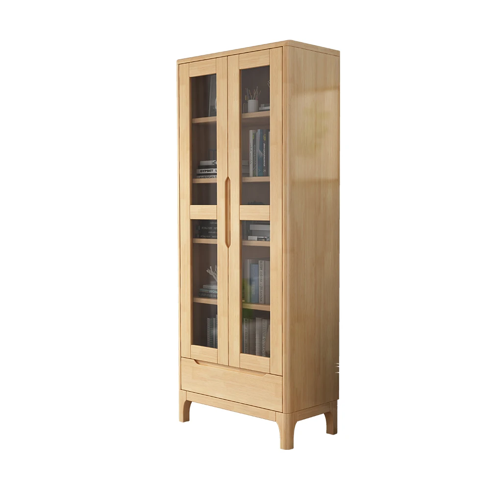 Customized Color Home Office Solid  Wood Office Book Shelf Cabinet With Door