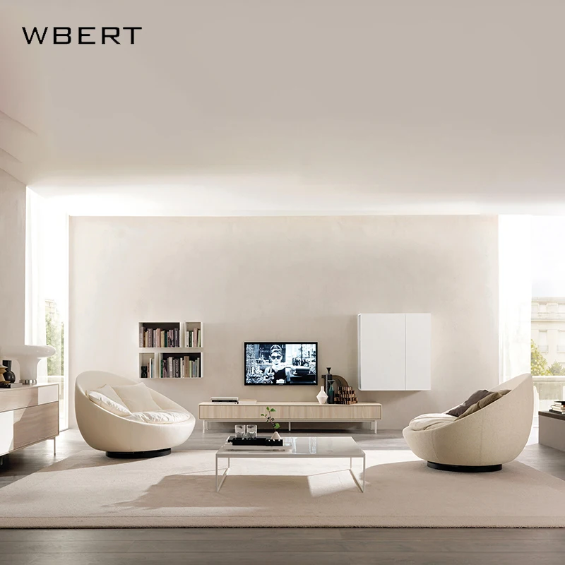 WBERT Designer Single Double Lazy Sofa Creative Arc Rotating with Light Luxury Small Family Living Room Dining Balcony Leisure