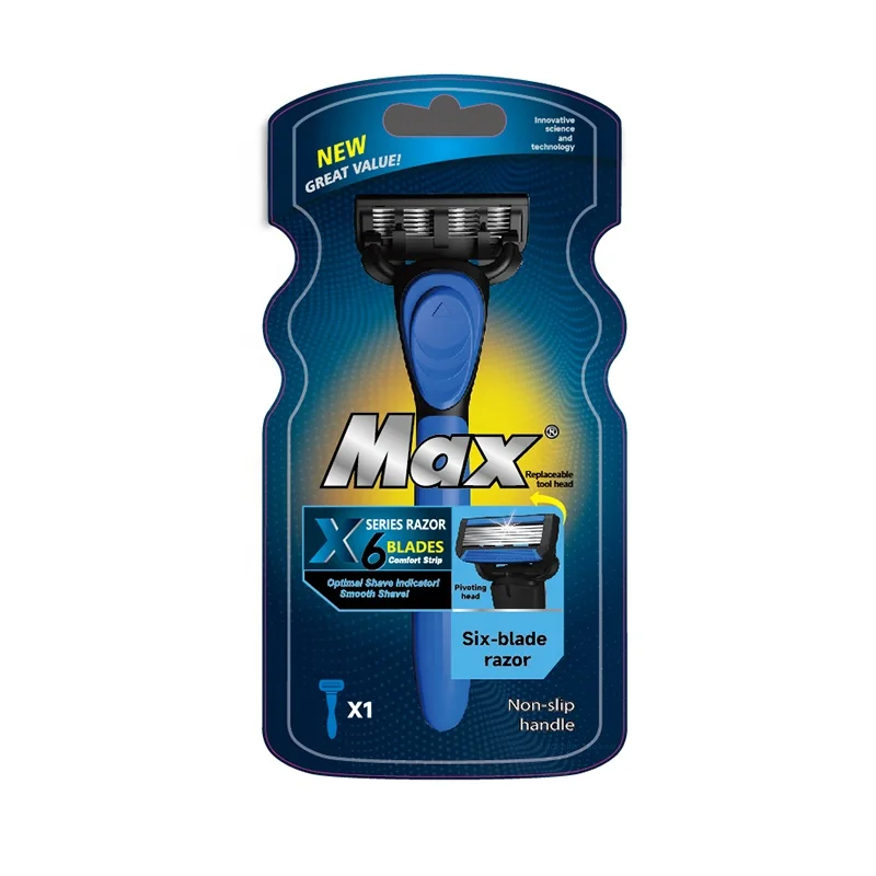 Newest design 6 blades high quality German blade shaving razor for men