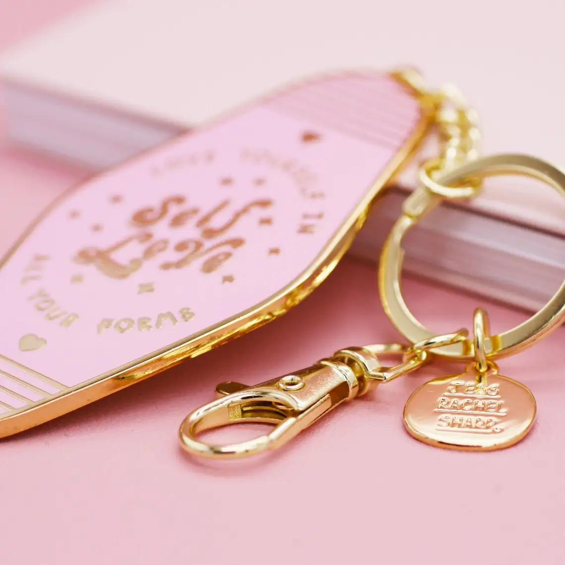 Mental Health Positive Reminder Encouragement Keychain Motel Hotel Self Love Enamel Key Ring
