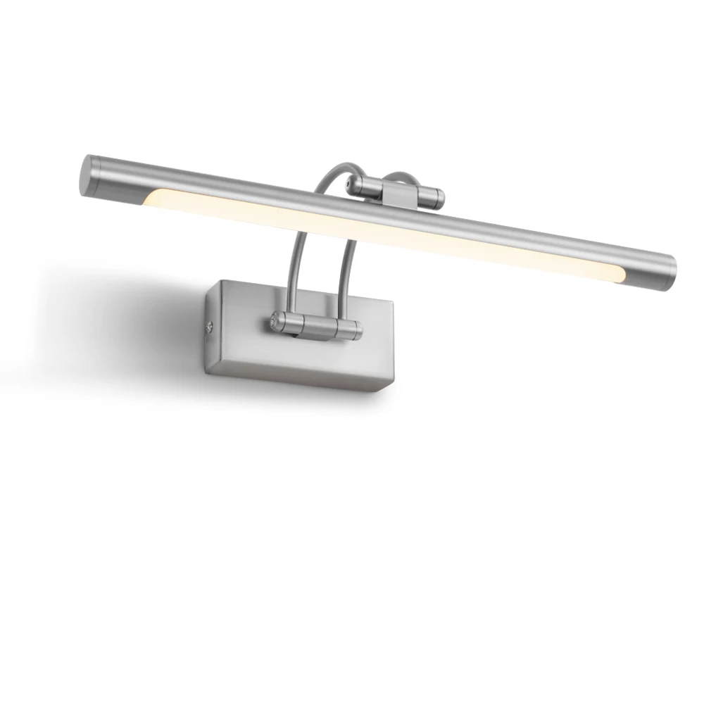 Vanity mirror with lights brushed nickel metal picture light wall fixtures led  hotel lighted vanity mirror lamp ip44