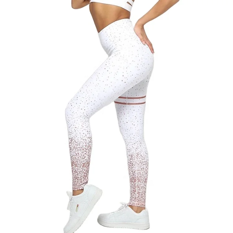 2022 New Apparel Unique Shiny Nylon Girl Gym Leggings High Quality Print Butt Scrunch Pants With Fitness OEM Customized