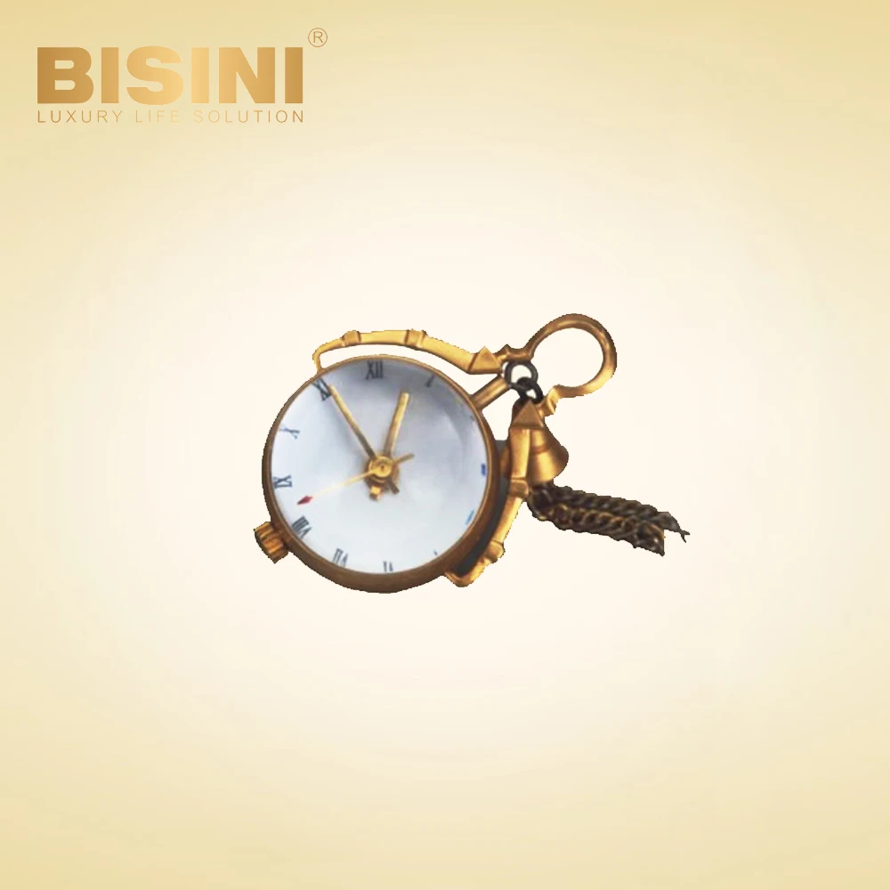 Quartz retro Vintage timepiece Creative desktop clock spherical shape watch with tassel lifting Pure copper mechanical clock