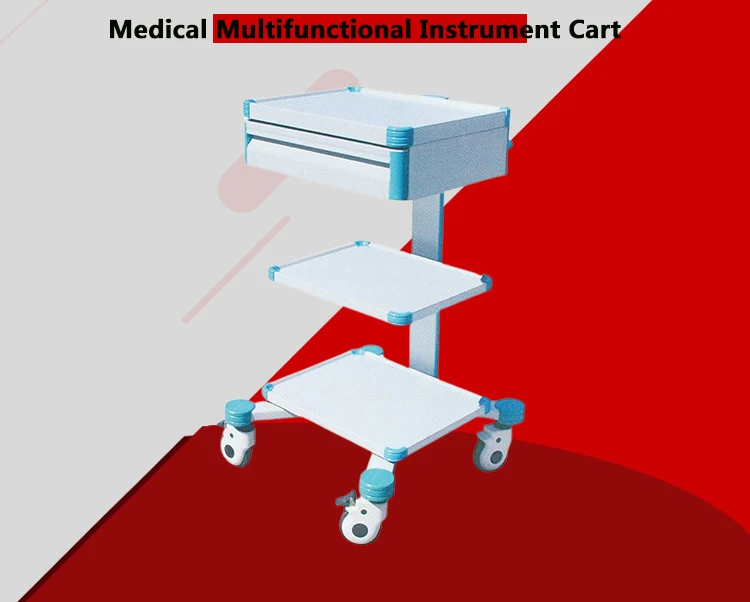 Simple and Light Weight Adjustable Height Doctor Nursing Medical  Workstation Cart Trolley