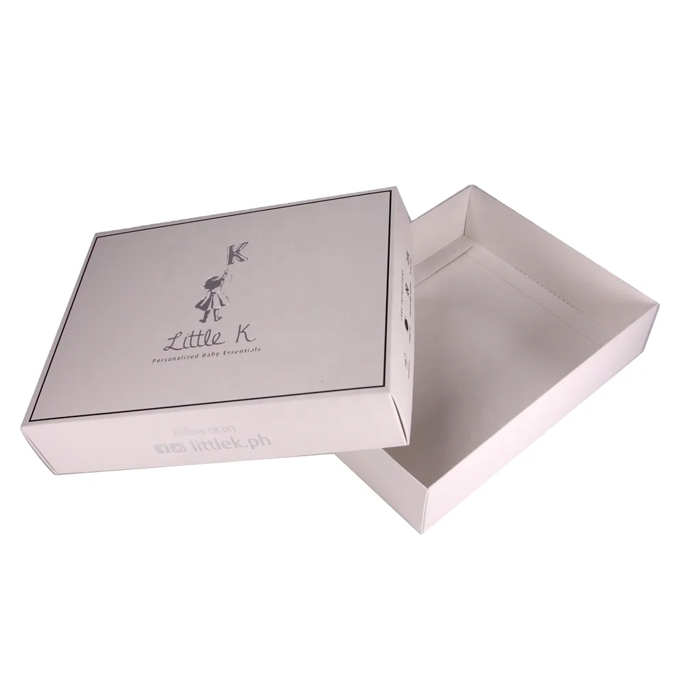 Customized luxury paper apparel clothes socks blanket sets packaging new born boy girl baby gift clothing box