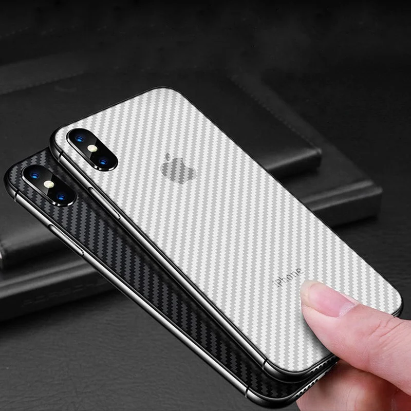 Anti-scratch carbon fiber soft cell phone back film skin for iphone x xr xs 11 pro max protector