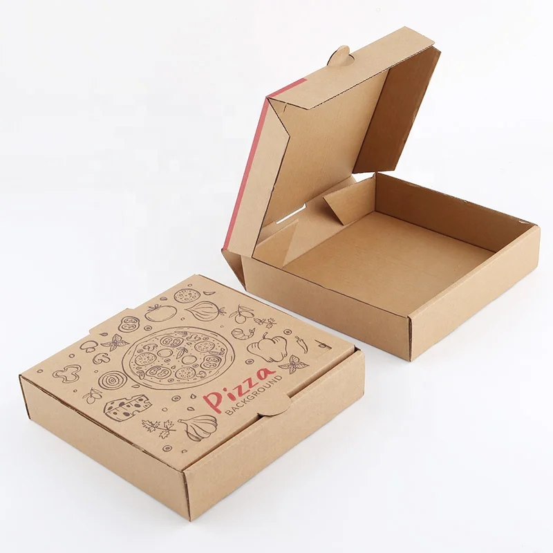 Factory wholesale custom logo printing multi-color corrugated pizza food packaging boxes