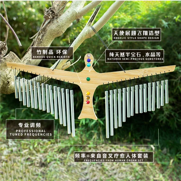 amazon best sales angelic zenergy chimes zen energy hand bells for spiritual healing OM Yoga  Gemstone seven chakra healing sets