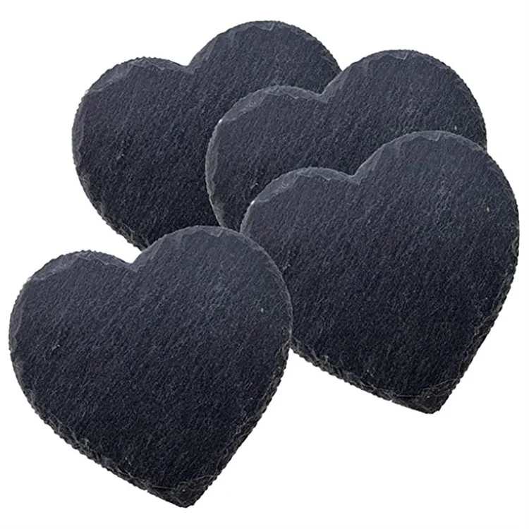 Hot Sale High Quality Sublimation Slate Coaster Customized Black Round Square Slate Coaster Laser Settings Slate Coaster In Bulk