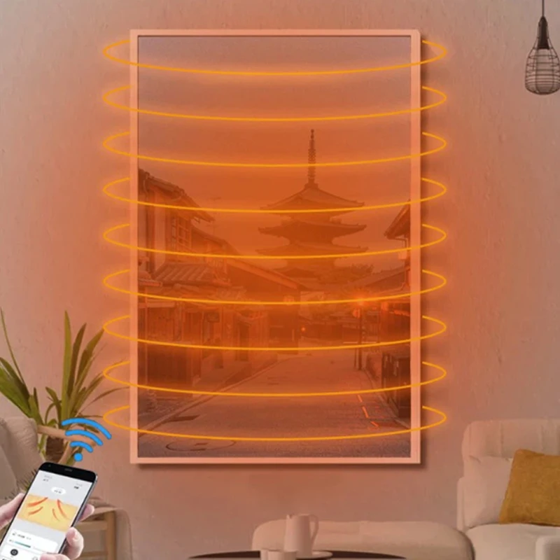 Energy-saving graphene carbon crystal flat panel heater wall-mounted painting wall heating far infrared heating plate heater