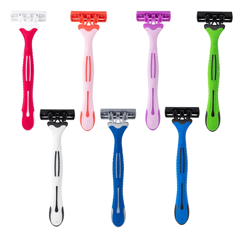Pearlmax High Quality Triple-Blade Disposable And Shaving Razor Lubricating Stick Stainless Steel Blade Razor