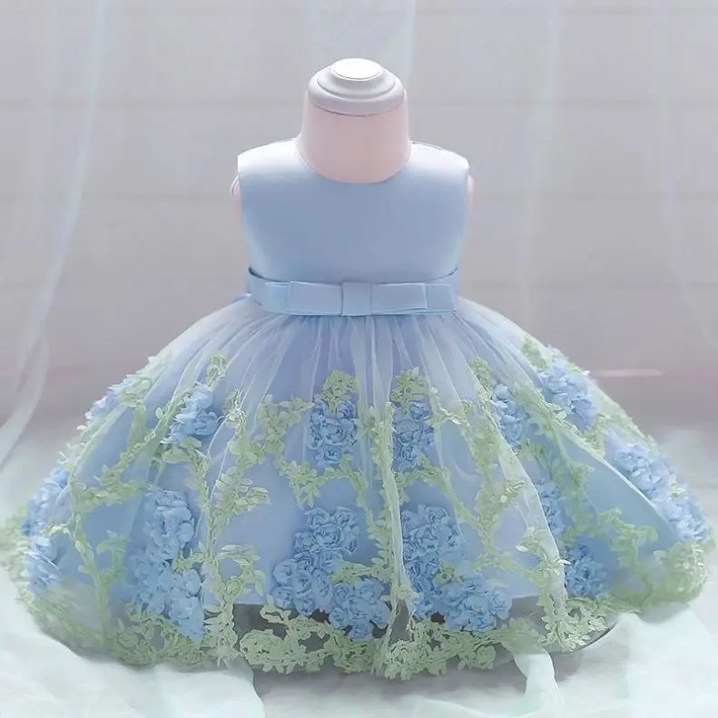 Hot Selling Pretty Baby Frock 12 Month 1 Year Old Girl Clothes First Birthday Cute Flower Party Dress L1845XZ