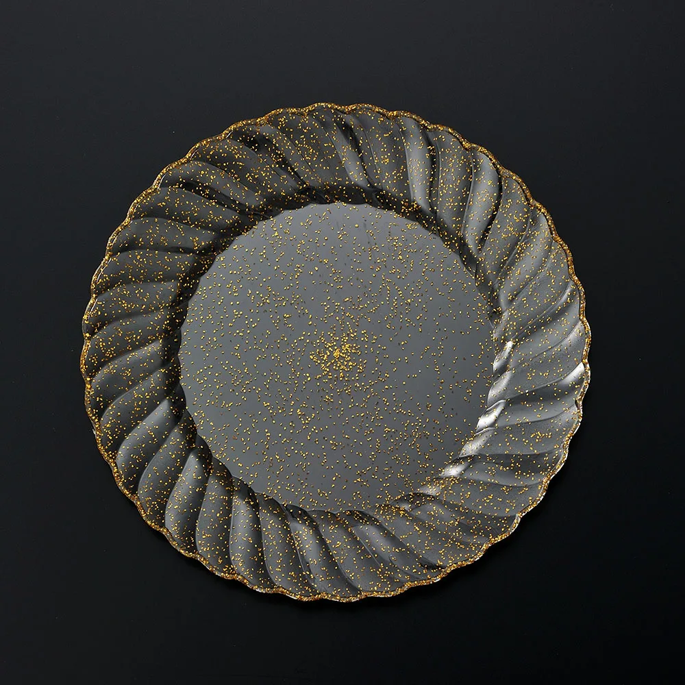 6 inch restaurant disposable round white plastic plates scalloped