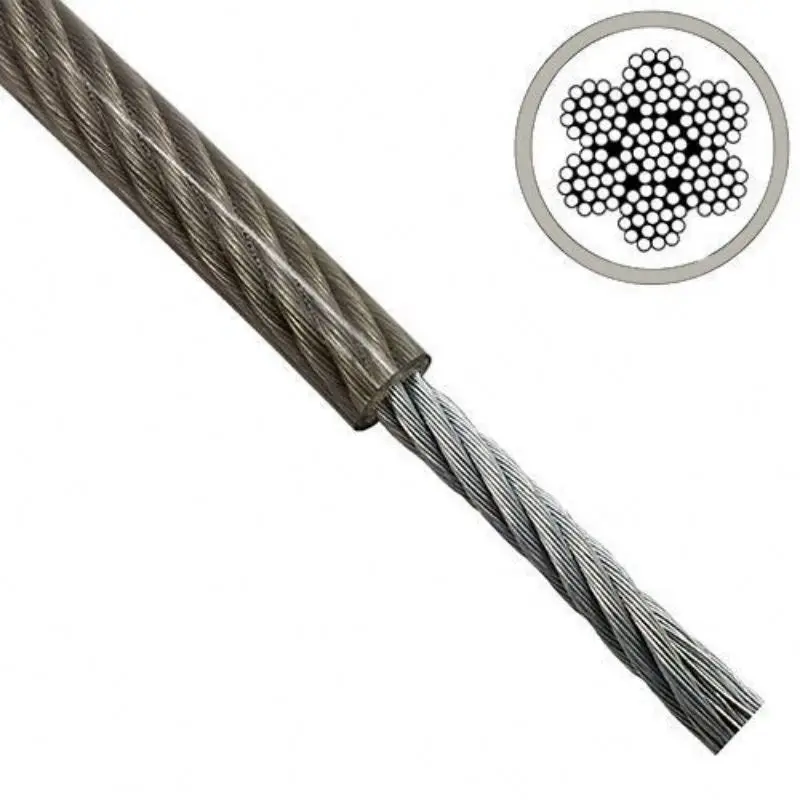 PVC Coated ELECTRIC GALVANIZED Steel Wire Rope 1*7-0.6-0.75mm