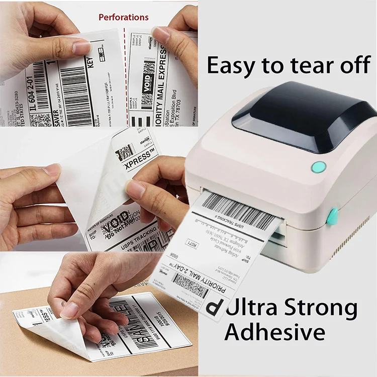 Paper Custom Size Shipping Labels  4*4 Direct Thermal Printing Labels Transport Packing Sticker