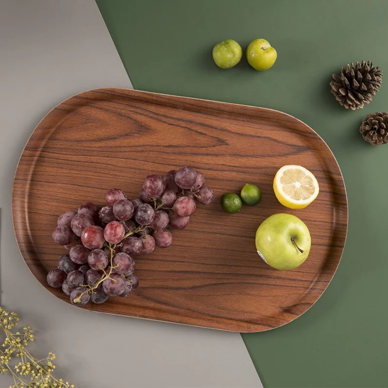
Factory eco friendly not unbreakable wood fiber dishwasher safe portable hotel home bar club restaurant food fruit serving tray 