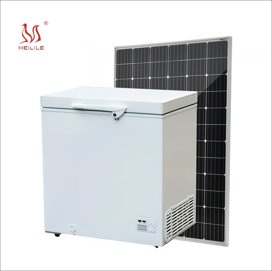 135L dc solar refrigerator rechargeable battery powered dc compressor 12v 24v chest freezer