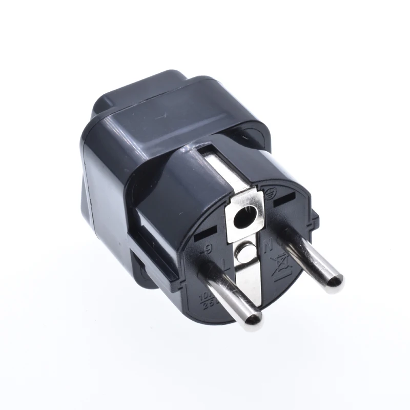 UK to EU schuko power 16A250V  Travel plug European France Germany Russian Korean Outlet Type F Socket Adapter